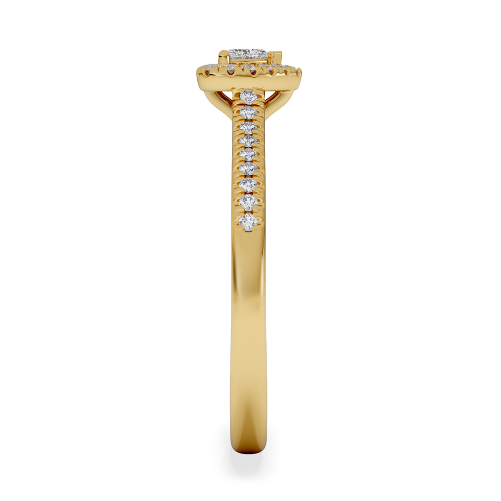 Lumia Heart Cut Lab Diamond Halo Ring 0.33ct F/VS in 18K Gold Vermeil