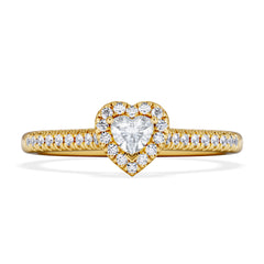 Lumia Heart Cut Lab Diamond Halo Ring 0.33ct F/VS in 18K Gold Vermeil