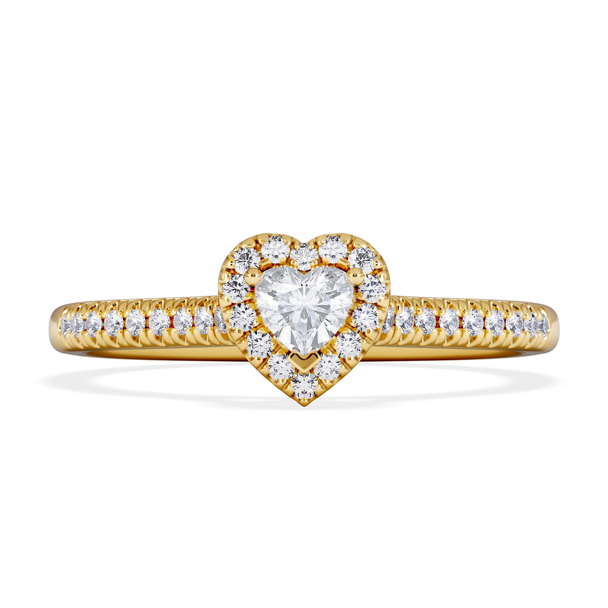 Lumia Heart Cut Lab Diamond Halo Ring 0.33ct F/VS in 18K Gold Vermeil