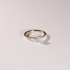 Lumia Heart Cut Lab Diamond Halo Ring 0.33ct F/VS in 18K Gold Vermeil