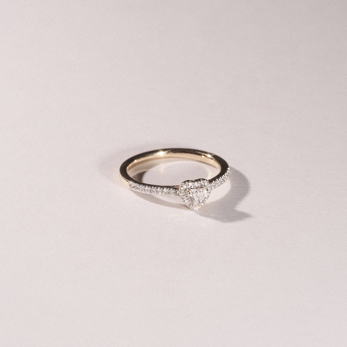 Lumia Heart Cut Lab Diamond Halo Ring 0.33ct F/VS in 18K Gold Vermeil