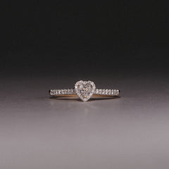 Lumia Heart Cut Lab Diamond Halo Ring 0.33ct F/VS in 18K Gold Vermeil