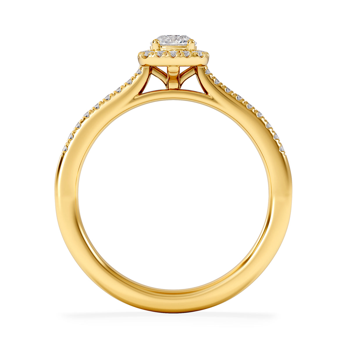 Lumia Round Cut Lab Diamond Halo Ring 0.50ct F/VS in 18K Gold Vermeil