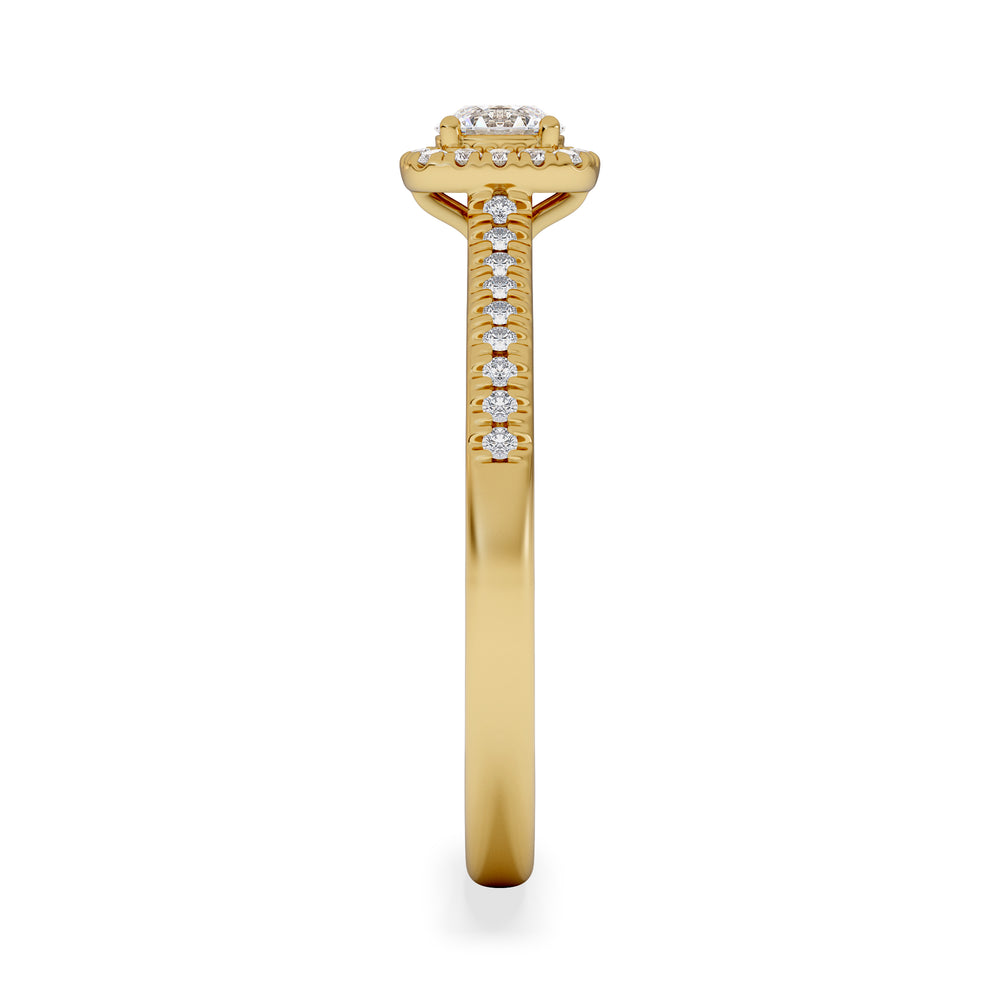 Lumia Round Cut Lab Diamond Halo Ring 0.50ct F/VS in 18K Gold Vermeil