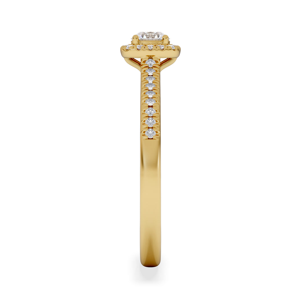 Lumia Round Cut Lab Diamond Halo Ring 0.50ct F/VS in 18K Gold Vermeil