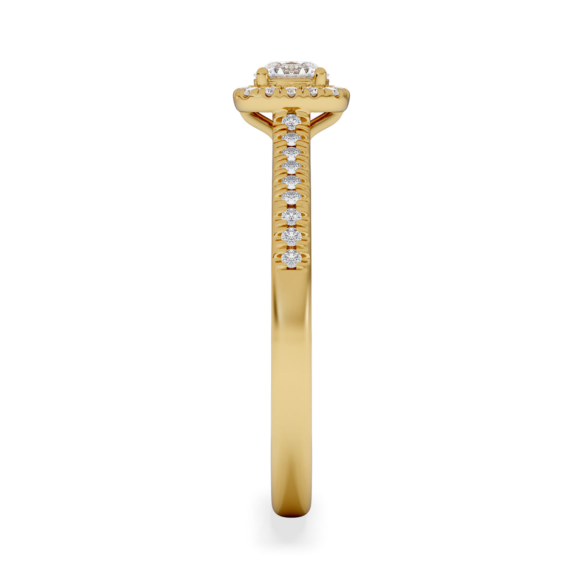 Lumia Round Cut Lab Diamond Halo Ring 0.50ct F/VS in 18K Gold Vermeil