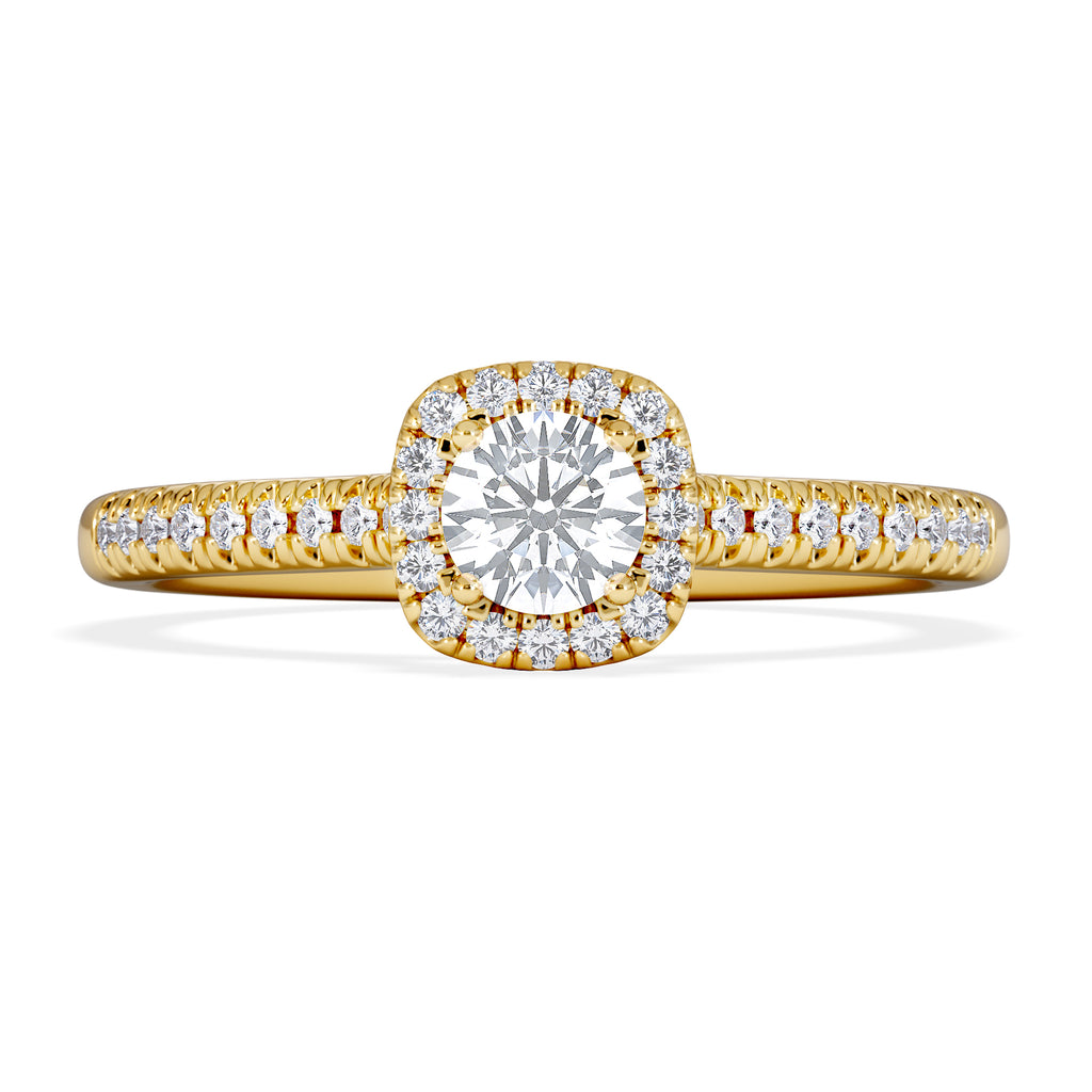 Lumia Round Cut Lab Diamond Halo Ring 0.50ct F/VS in 18K Gold Vermeil