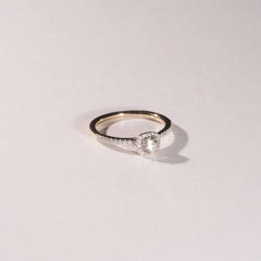 Lumia Round Cut Lab Diamond Halo Ring 0.50ct F/VS in 18K Gold Vermeil