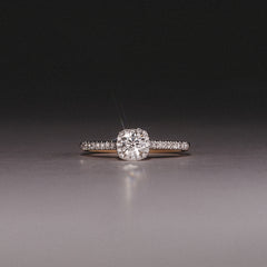 Lumia Round Cut Lab Diamond Halo Ring 0.50ct F/VS in 18K Gold Vermeil
