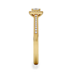 Lumia Cushion Cut Lab Diamond Halo Ring 0.50ct F/VS in 18K Gold Vermeil
