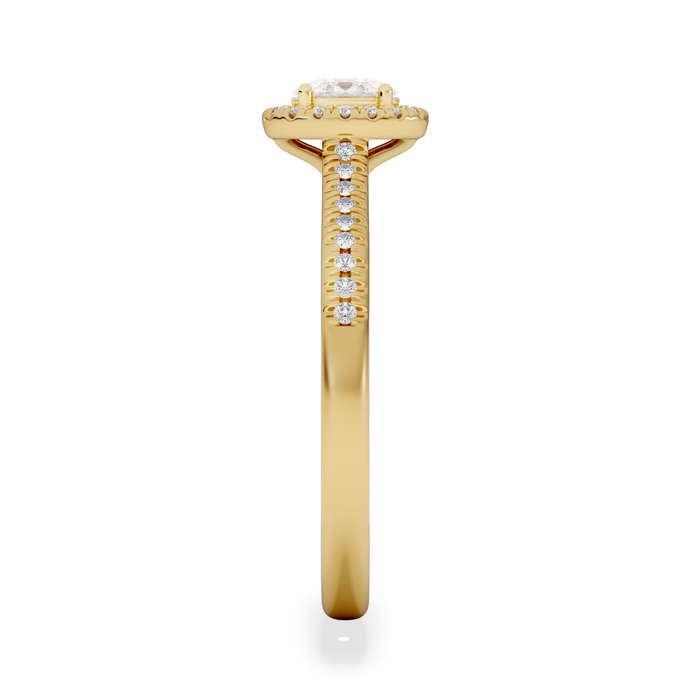 Lumia Oval Cut Lab Diamond Halo Ring 0.50ct F/VS in 18K Gold Vermeil