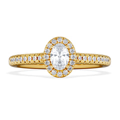 Lumia Oval Cut Lab Diamond Halo Ring 0.50ct F/VS in 18K Gold Vermeil