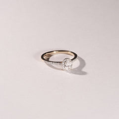 Lumia Oval Cut Lab Diamond Halo Ring 0.50ct F/VS in 18K Gold Vermeil