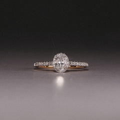 Lumia Oval Cut Lab Diamond Halo Ring 0.50ct F/VS in 18K Gold Vermeil