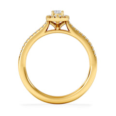 Lumia Pear Cut Lab Diamond Halo Ring 0.50ct F/VS in 18K Gold Vermeil