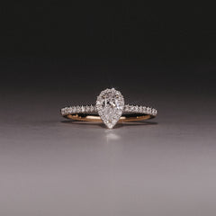 Lumia Pear Cut Lab Diamond Halo Ring 0.50ct F/VS in 18K Gold Vermeil