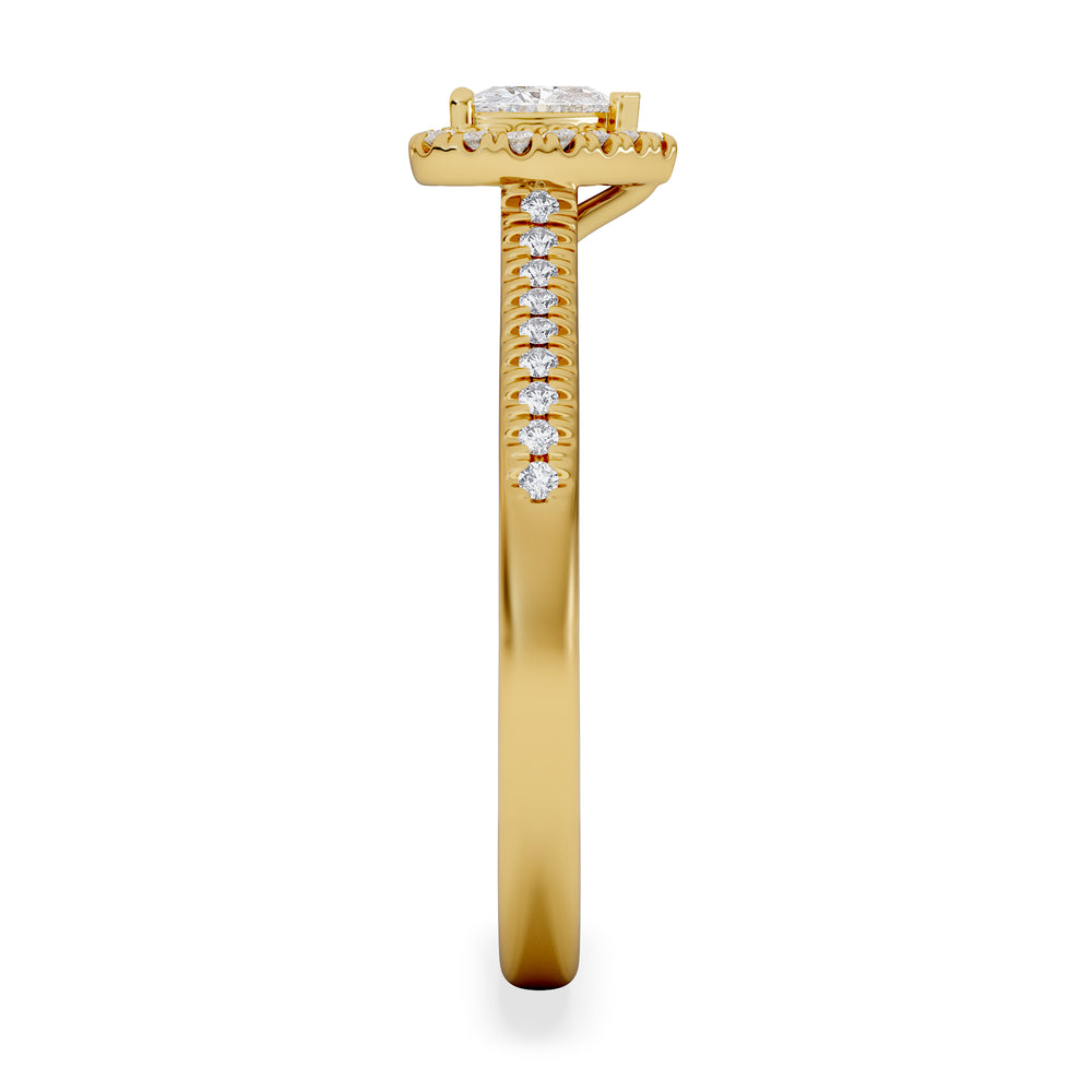 Lumia Heart Cut Lab Diamond Halo Ring 0.50ct F/VS in 18K Gold Vermeil