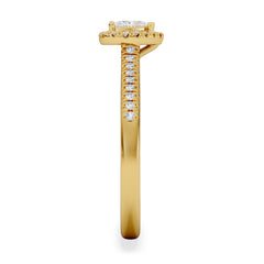 Lumia Heart Cut Lab Diamond Halo Ring 0.50ct F/VS in 18K Gold Vermeil