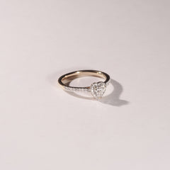 Lumia Heart Cut Lab Diamond Halo Ring 0.50ct F/VS in 18K Gold Vermeil