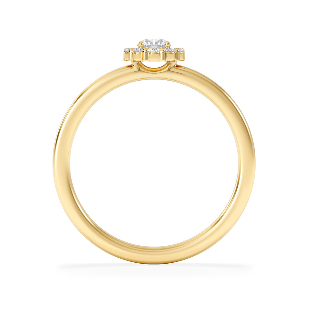 The Fleur Halo 0.30ct  H/SI Round Cut Lab Diamond Ring in 18K Gold Vermeil