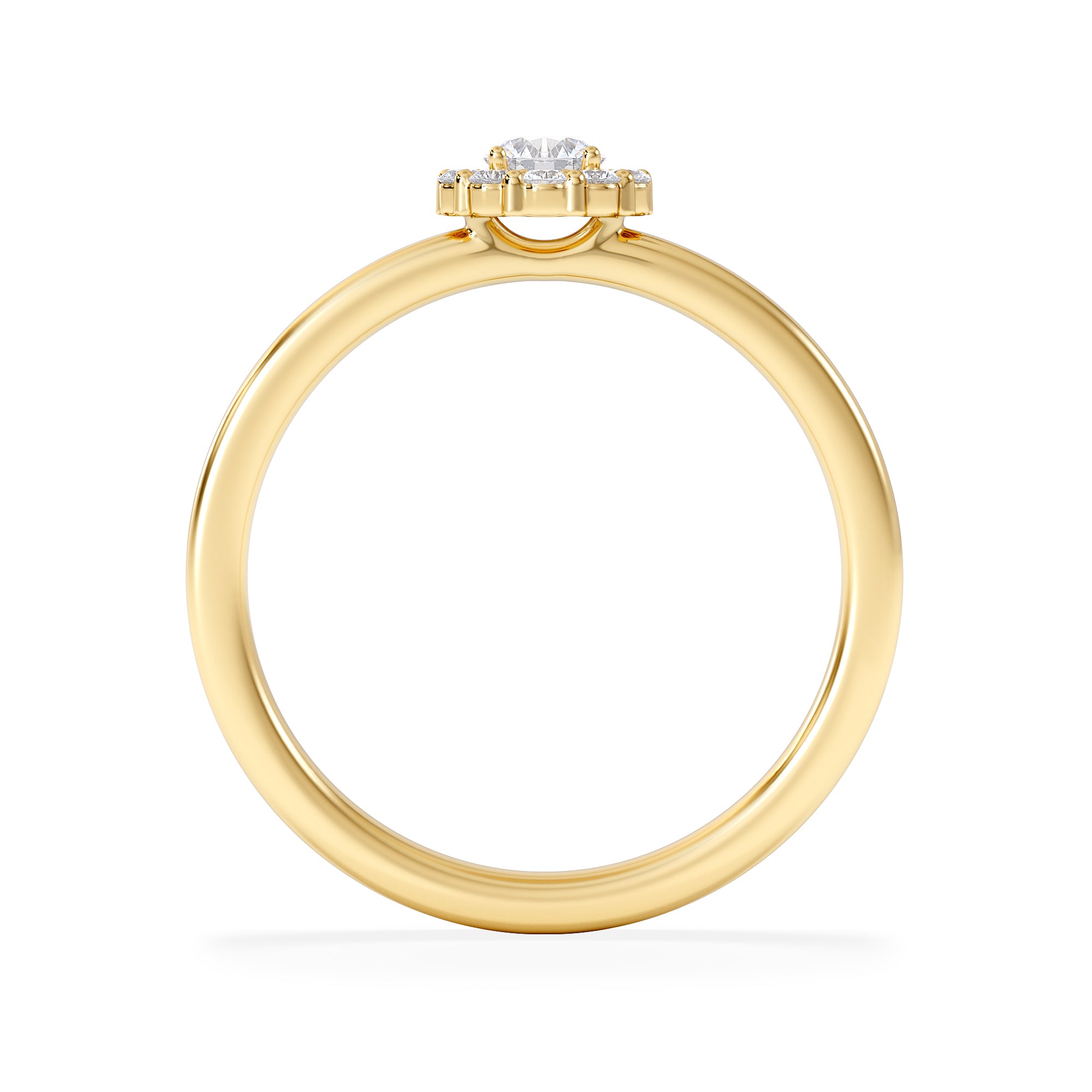 The Fleur Halo 0.30ct  H/SI Round Cut Lab Diamond Ring in 18K Gold Vermeil