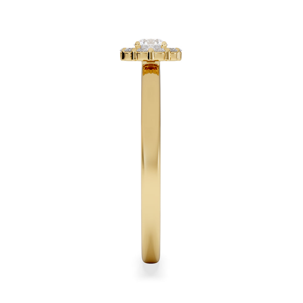 The Fleur Halo 0.30ct  H/SI Round Cut Lab Diamond Ring in 18K Gold Vermeil