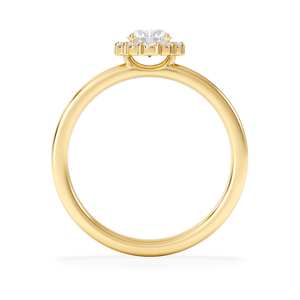The Fleur Halo 0.50ct  H/SI Round Cut Lab Diamond Ring in 18K Gold Vermeil