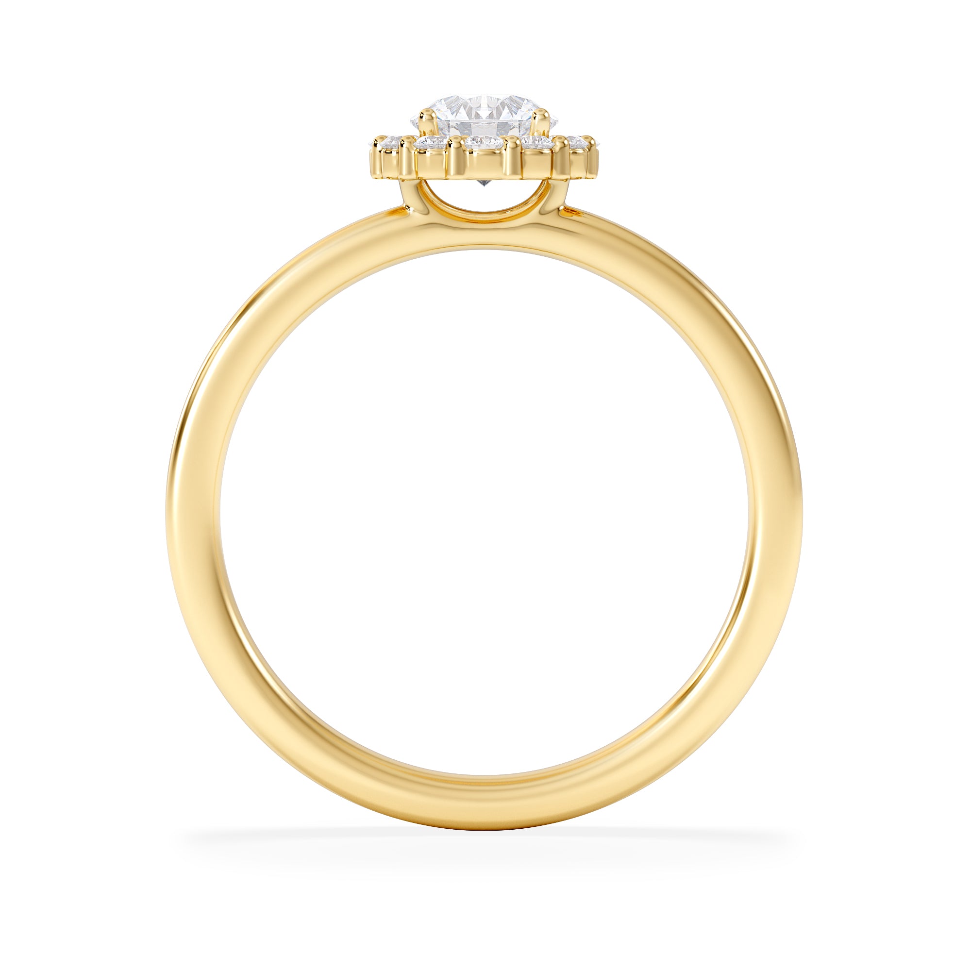 The Fleur Halo 0.50ct  H/SI Round Cut Lab Diamond Ring in 18K Gold Vermeil