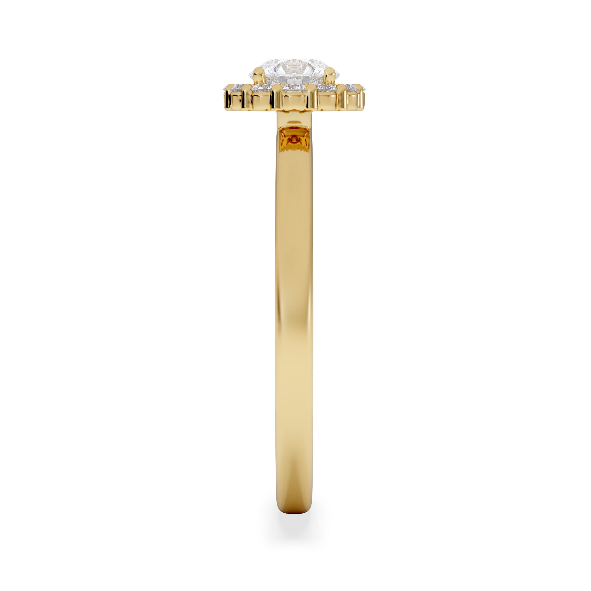 The Fleur Halo 0.50ct  H/SI Round Cut Lab Diamond Ring in 18K Gold Vermeil