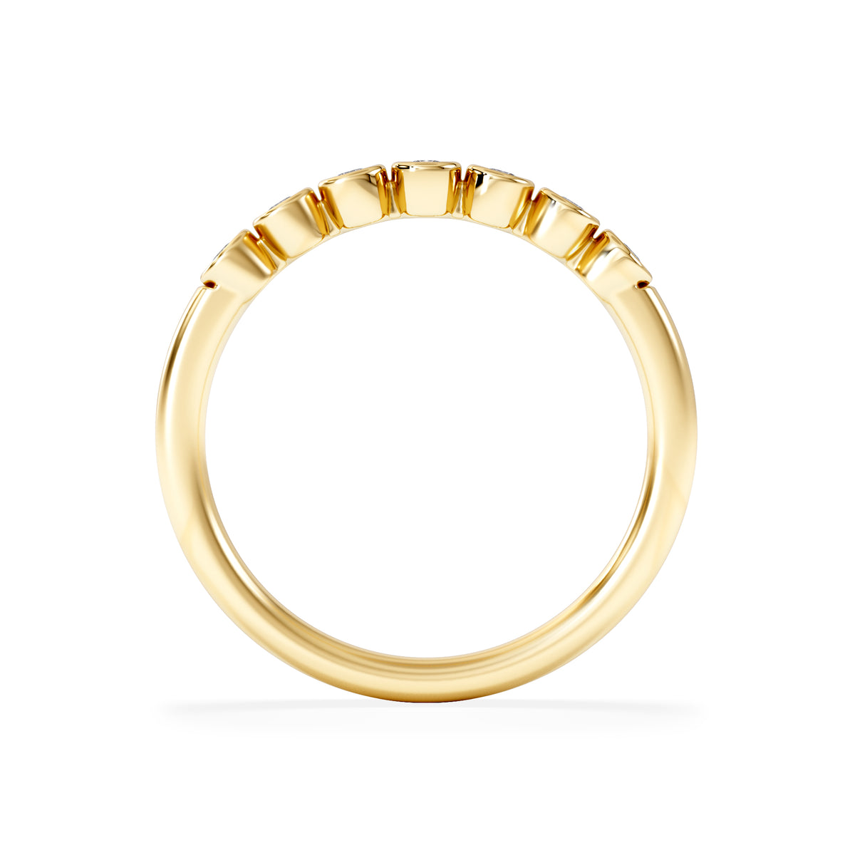 Orbit Half Band 0.15ct G/VS Round Cut Rubover Eternity Ring in 18K Gold Vemeil