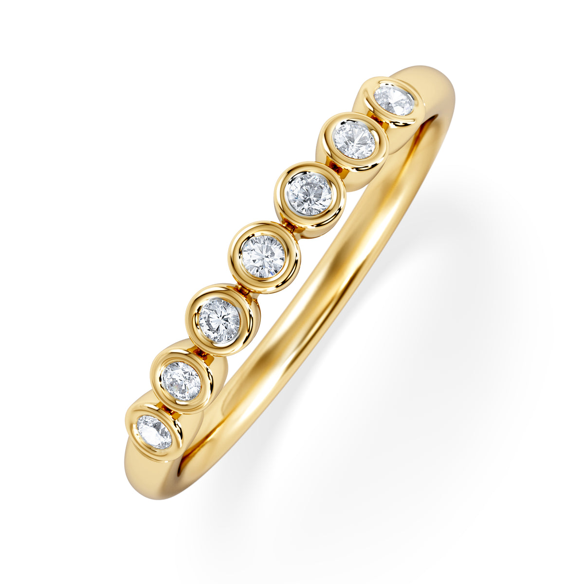 Orbit Half Band 0.15ct G/VS Round Cut Rubover Eternity Ring in 18K Gold Vemeil