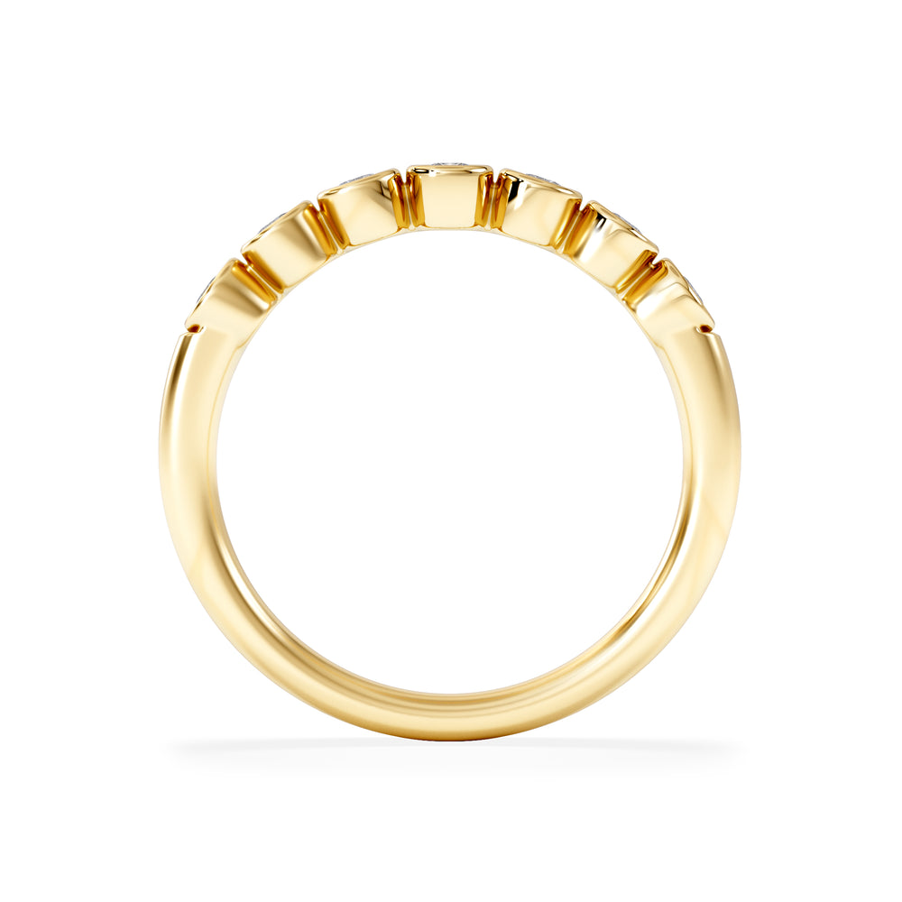 Orbit Half Band 0.30ct G/VS Round Cut Rubover Eternity Ring in 9K Yellow Gold