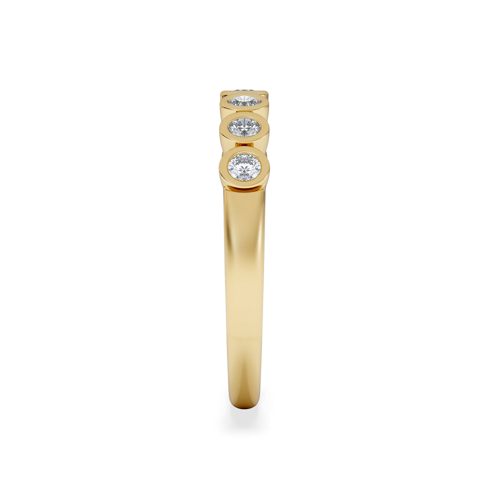 Orbit Half Band 0.30ct G/VS Round Cut Rubover Eternity Ring in 18K Gold Vemeil