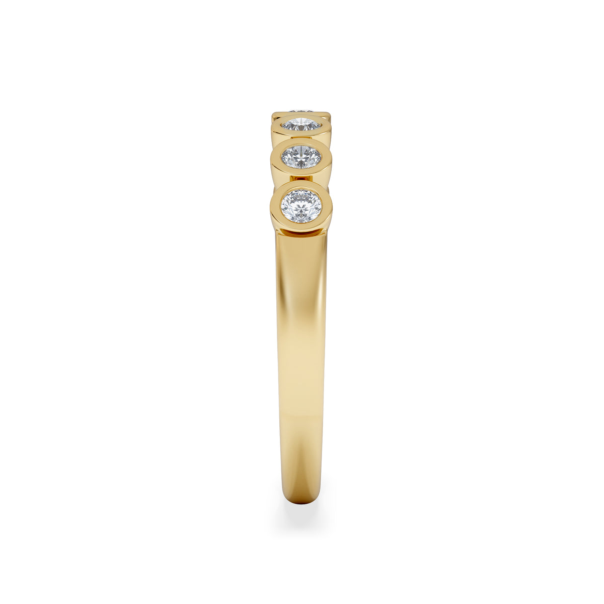 Orbit Half Band 0.30ct G/VS Round Cut Rubover Eternity Ring in 9K Yellow Gold