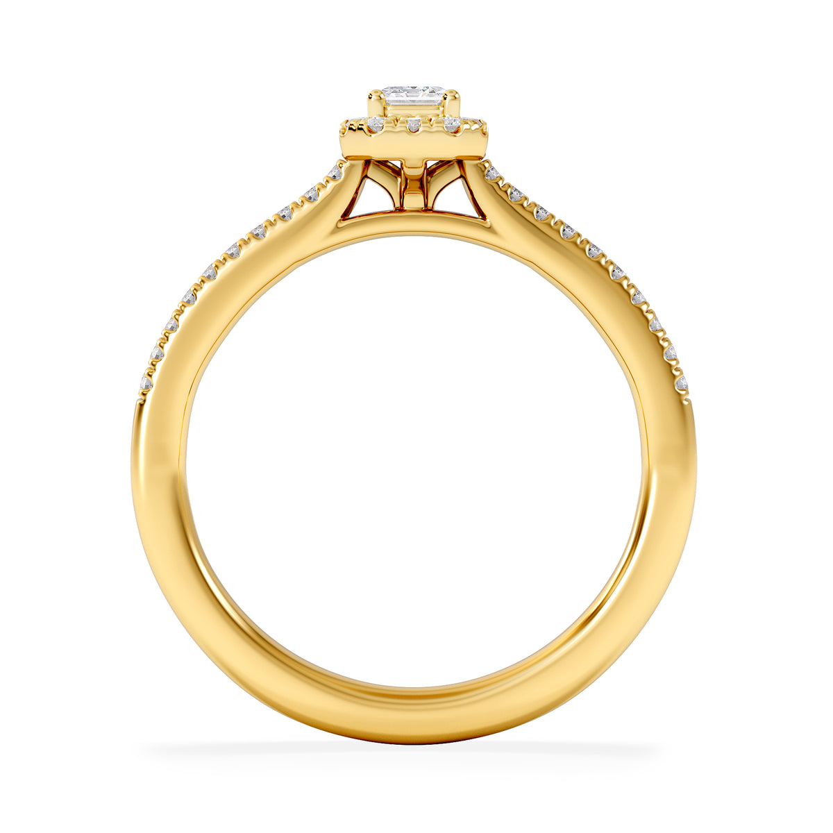 Lumia Emerald Cut Lab Diamond Halo Ring 0.33ct F/VS in 18K Gold Vermeil