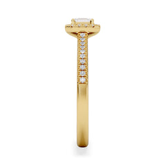 Lumia Emerald Cut Lab Diamond Halo Ring 0.33ct F/VS in 18K Gold Vermeil