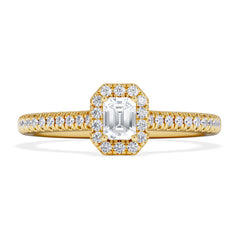 Lumia Emerald Cut Lab Diamond Halo Ring 0.33ct F/VS in 18K Gold Vermeil