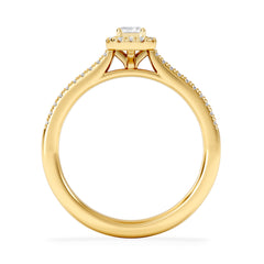 Lumia Emerald Cut Lab Diamond Halo Ring 0.50ct F/VS in 18K Gold Vermeil