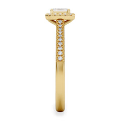 Lumia Emerald Cut Lab Diamond Halo Ring 0.50ct F/VS in 18K Gold Vermeil