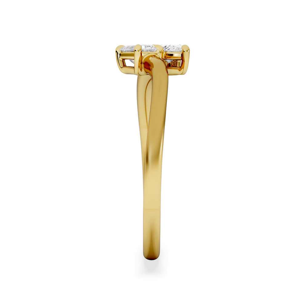 Toi et Moi Emerald and Pear Cut Lab Diamond Ring 30ct G/VS in 18K Gold Vermeil
