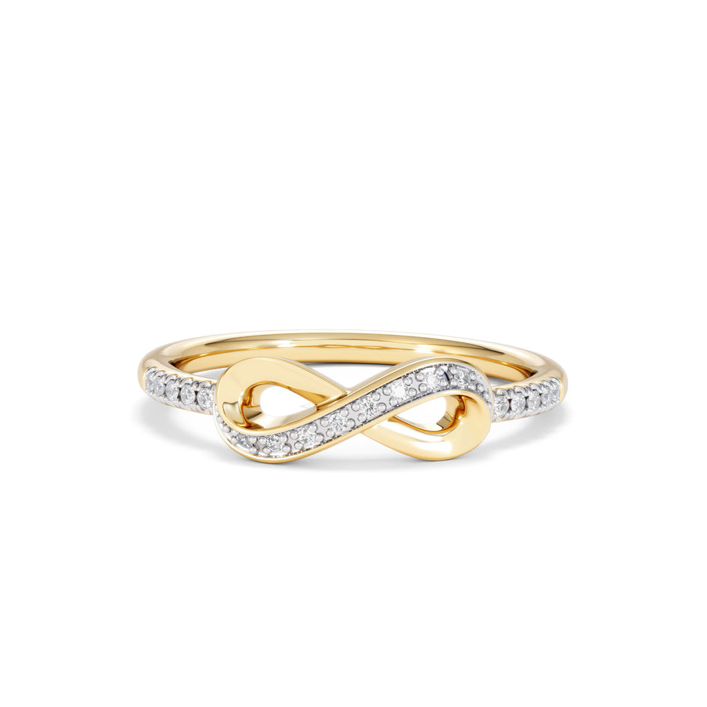 Infinity Love 0.13ct Lab Diamond Pavé Ring in 18K Gold Vermeil