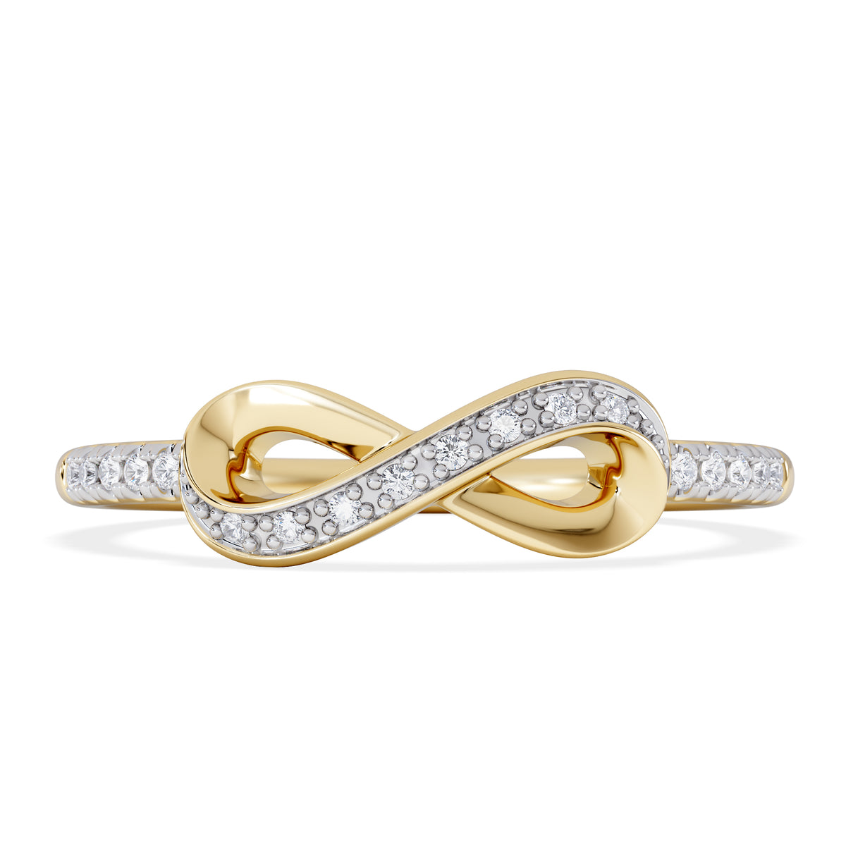 Infinity Love 0.13ct Lab Diamond Pavé Ring in 18K Gold Vermeil