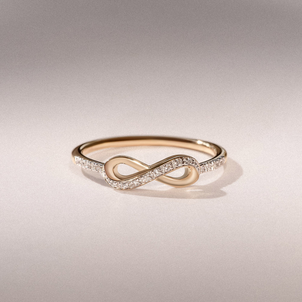 Infinity Love 0.13ct Lab Diamond Pavé Ring in 18K Gold Vermeil