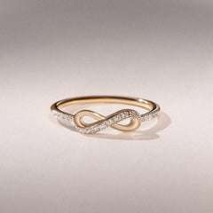 Infinity Love 0.13ct Lab Diamond Pavé Ring in 18K Gold Vermeil