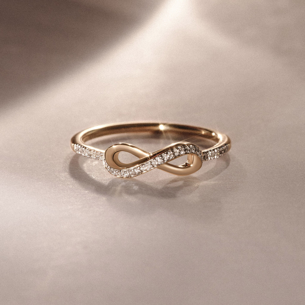 Infinity Love 0.13ct Lab Diamond Pavé Ring in 18K Gold Vermeil