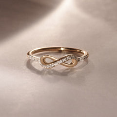 Infinity Love 0.13ct Lab Diamond Pavé Ring in 18K Gold Vermeil
