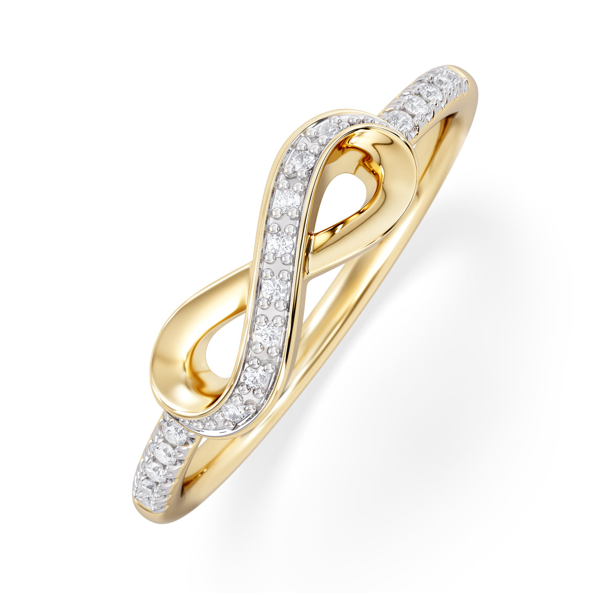 Infinity Love 0.13ct Lab Diamond Pavé Ring in 18K Gold Vermeil
