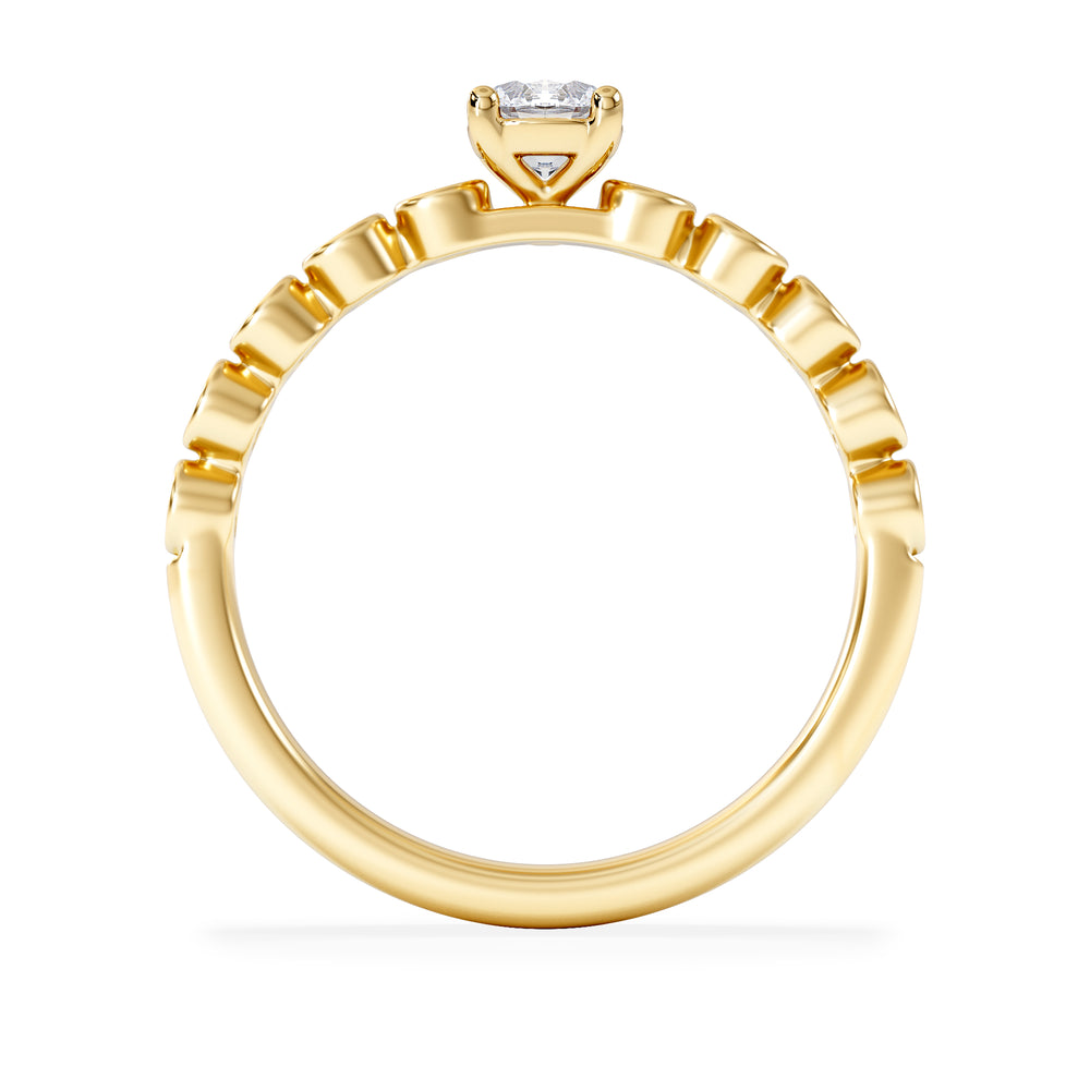 Entwine 0.30ct Round Cut Lab Diamond Solitaire Engagement Ring with Side Stones in 18K Gold Vermeil