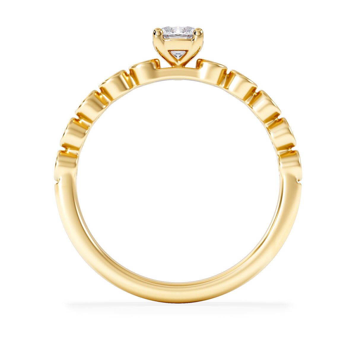 Entwine 0.30ct Round Cut Lab Diamond Solitaire Engagement Ring with Side Stones in 18K Gold Vermeil