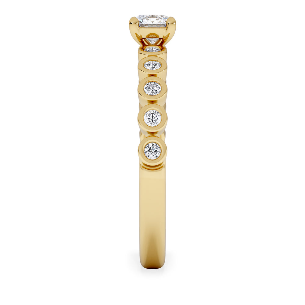 Entwine 0.30ct Round Cut Lab Diamond Solitaire Engagement Ring with Side Stones in 18K Gold Vermeil